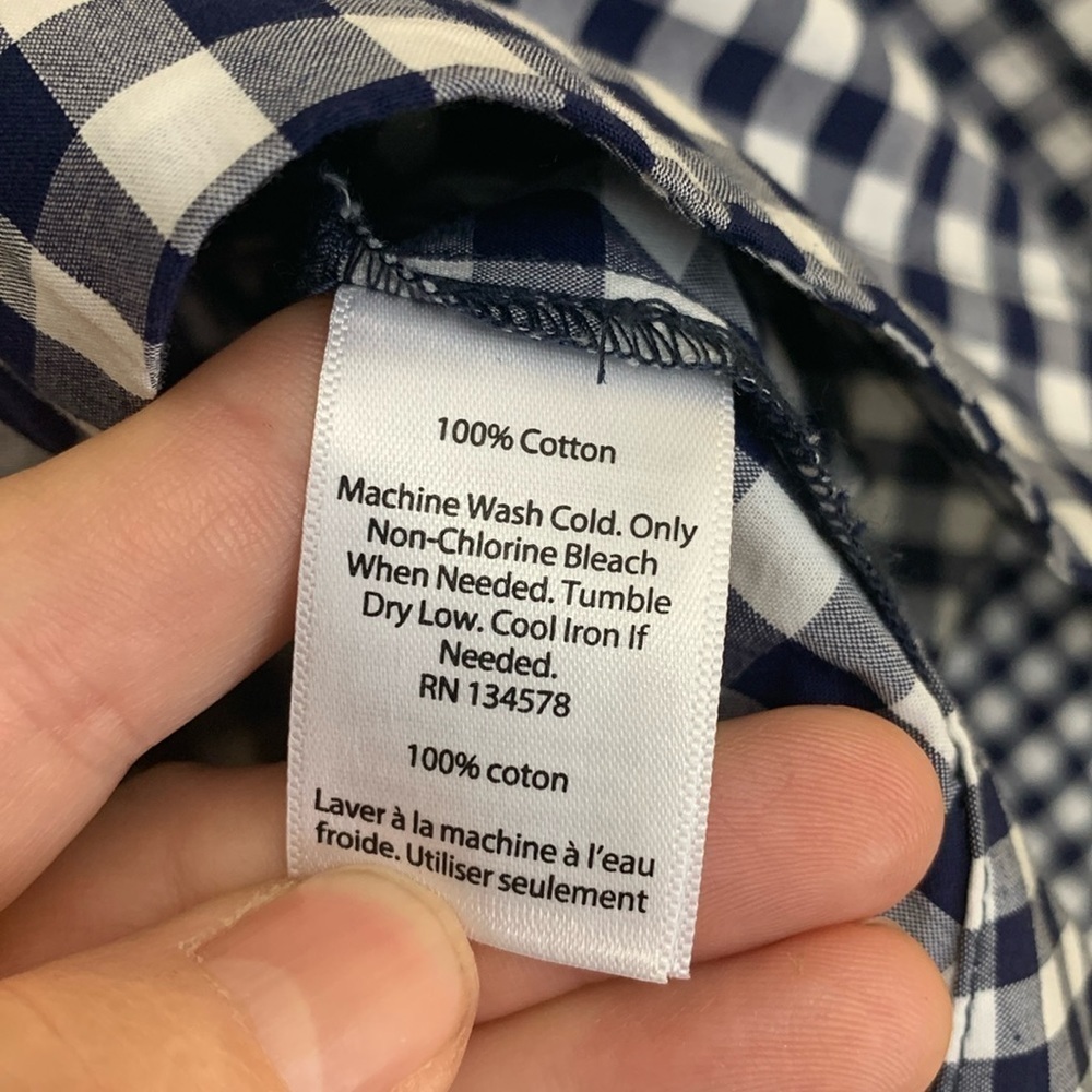 Vineyard Vines 100% Cotton Mixed Gingham Tie Sleeve High Low Hem Pullover Top S - Picture 7 of 17
